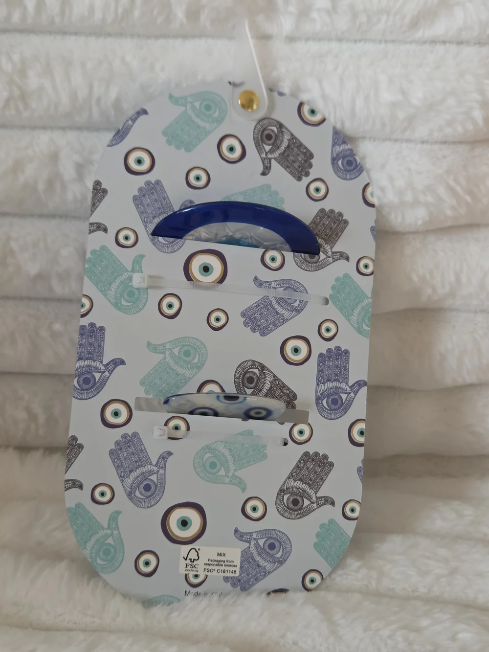 piper·k Blue Evil Eye Hair Clip & Round Snap Set
